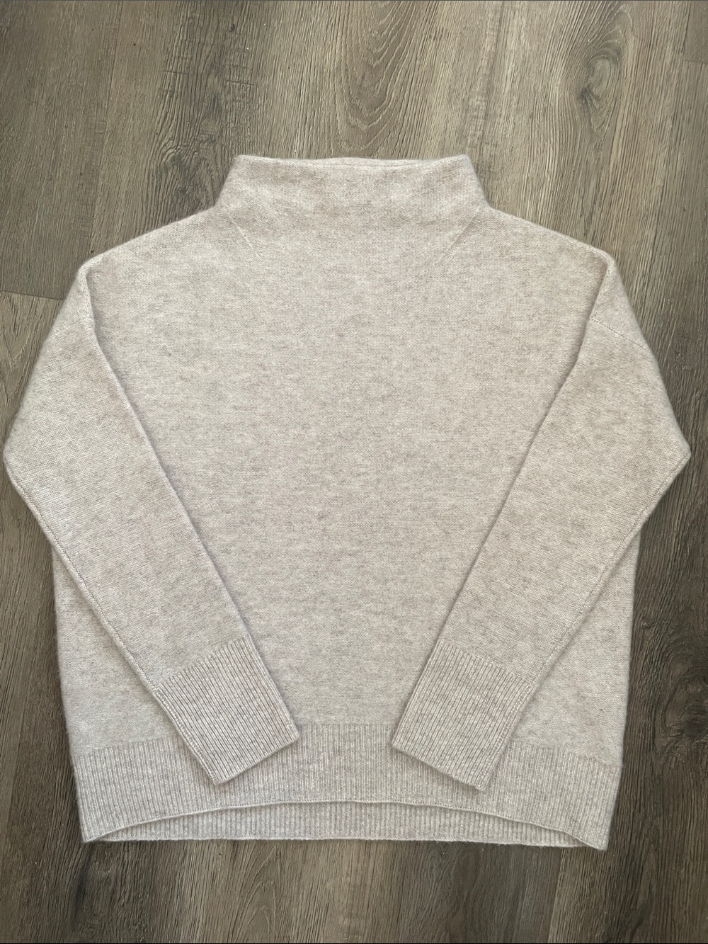 Vince 100% Cashmere Funnel Neck Sweater Oatmeal Size XS Oversized Pullover